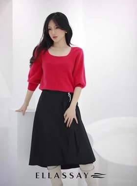 歌L思  22年全标大货  黑色半身裙 EWF333Q02100