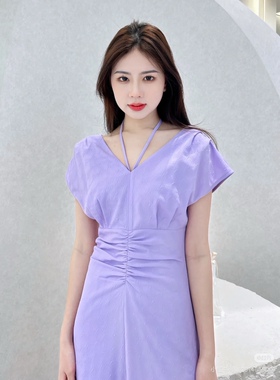 歌L思    23年样衣  紫色连衣裙