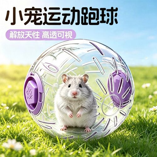 静音透明外出球金丝熊跑步球仓鼠跑球专用解闷玩具运动滚球不卡脚