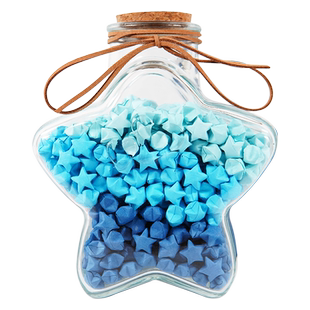 创意成品纸星星玻璃瓶透明幸运漂流瓶子许愿瓶520折纸手工diy礼品