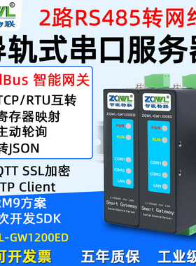 【智嵌物联】支持二次开发串口通讯服务器2路RS485转以太网模块MQTT SSL加密主动轮询HTTP Client边缘计算