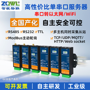 智嵌物联串口服务器rs485 ttl转以太网WiFi模块转网口modbus 232