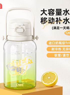 大容量水杯女吨吨桶2026新款高颜值运动水壶耐高温便携学生吸管杯