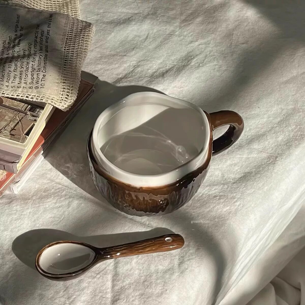 创意陶瓷椰子杯马克杯咖啡杯