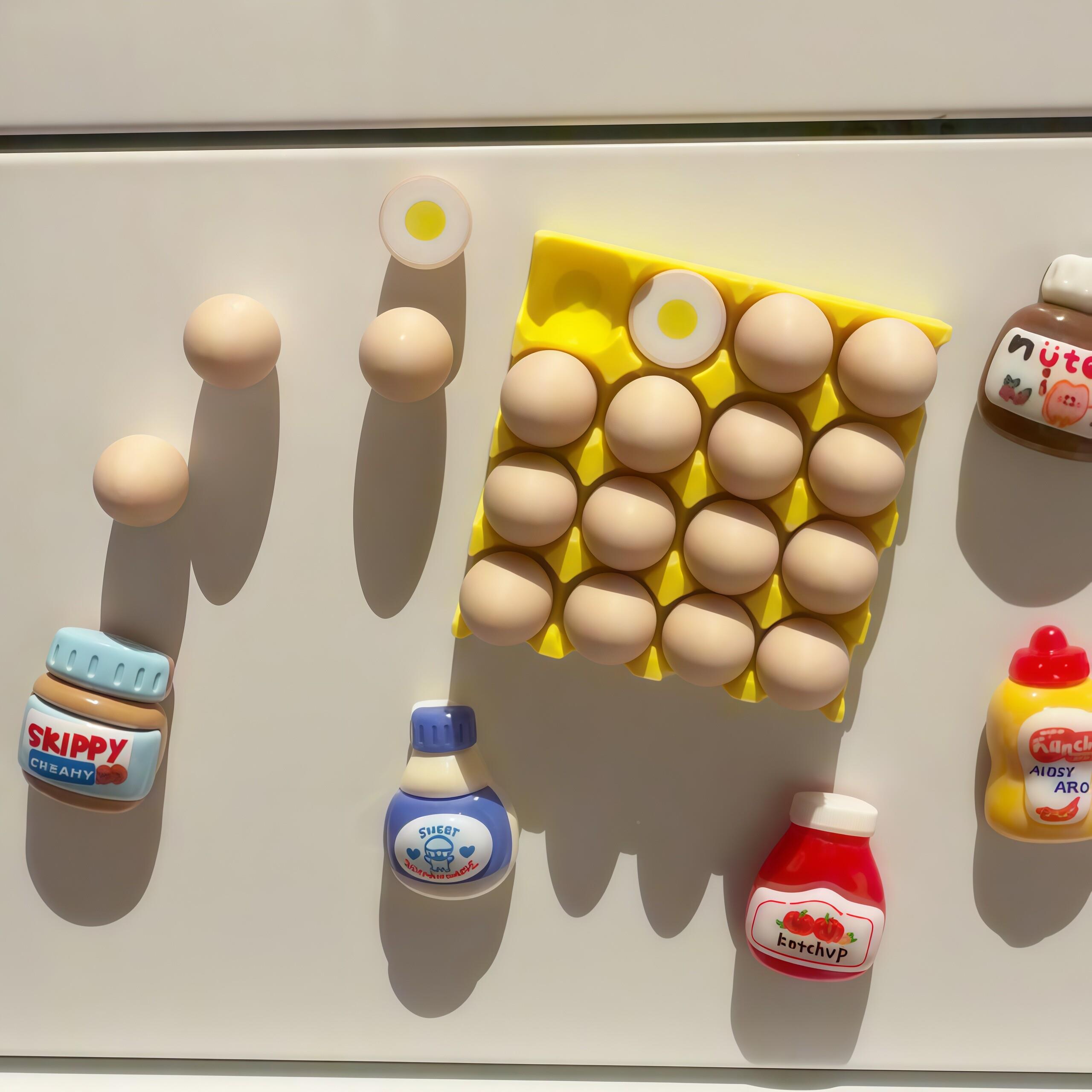 【新家的100个快递】鸡蛋冰箱贴磁吸3d立体鸡蛋托拍立得便签装饰