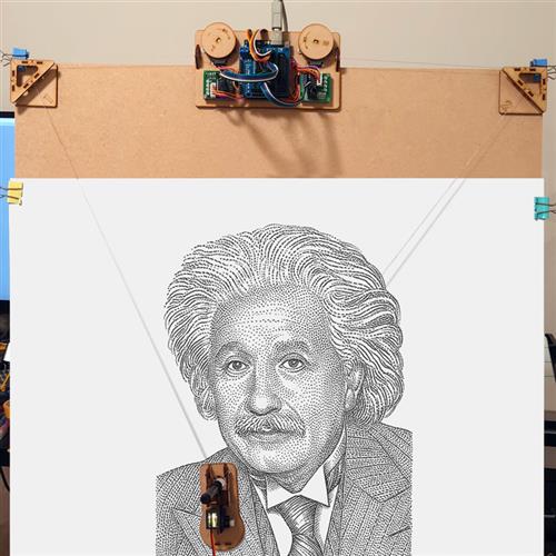 Drawbot步进电机拉线舵机彩色绘图仪自动墙画机器人创客项目套件