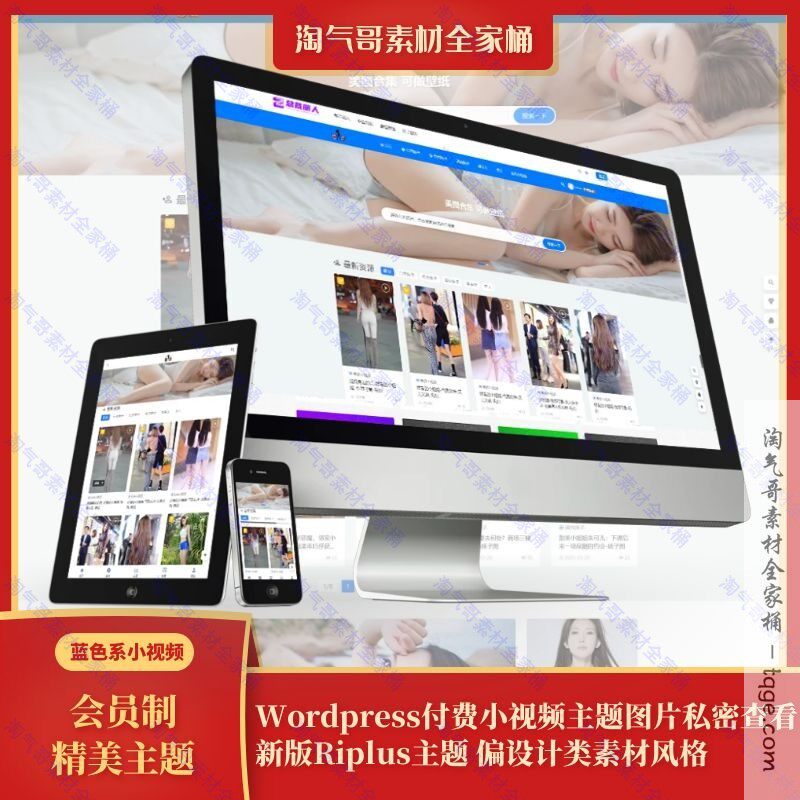 Riplus付费视频图片主题Wordpress主题会员系统新版设计蓝色风格