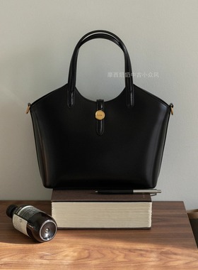 摩西奶奶复古菜篮子托特包通勤斜挎牛皮极简包2025年新款菜篮子包