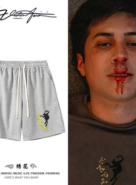 【刺绣】hudsonwilliam巅峰对决huddy同款短裤夏季宽松休闲百搭