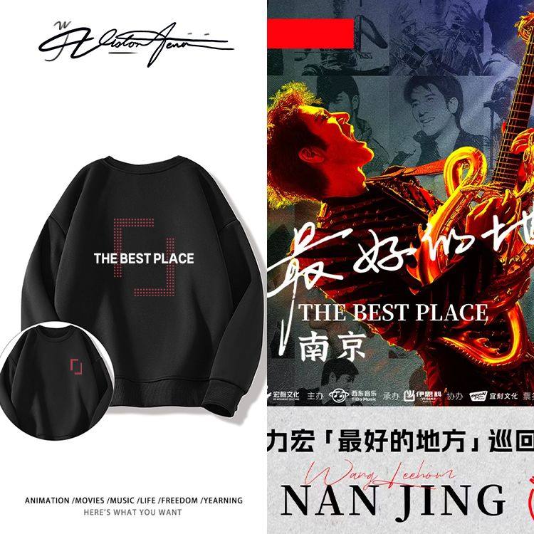 王力宏2025演唱会南京站同款周边印花圆领卫衣粉丝应援男女同款