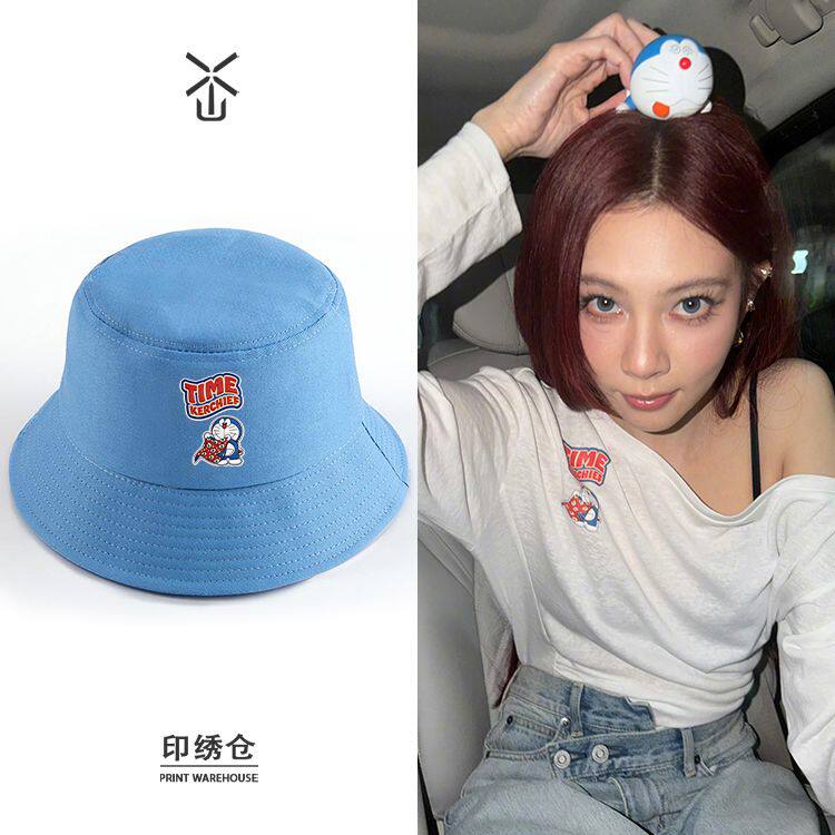 宋妍霏同款俏皮可爱印花网红渔夫帽男女款春夏季遮阳盆帽渔夫帽高