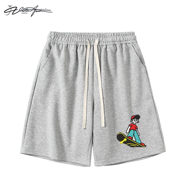 【刺绣】滑板男孩趣味卡通刺绣2025新款短裤夏季宽松休闲百搭运动