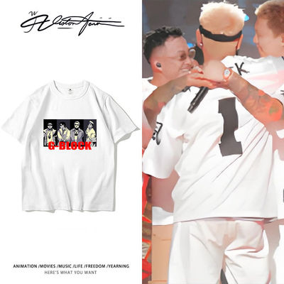 GBLOCK盛宇功夫胖刘聪gai演唱会纯棉短袖T恤男女同款粉丝应援服