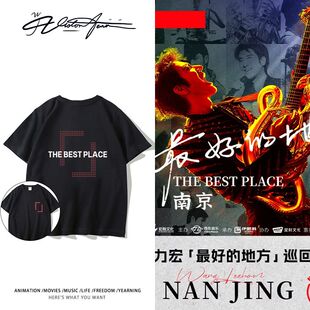 王力宏2025演唱会南京站同款周边印花纯棉短袖T恤男女同款宽松
