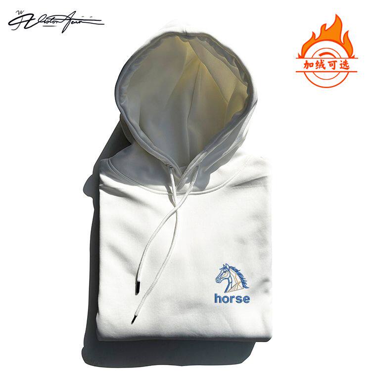 【刺绣】2026马年本命年新款国潮刺绣连帽卫衣男女同款运动潮流