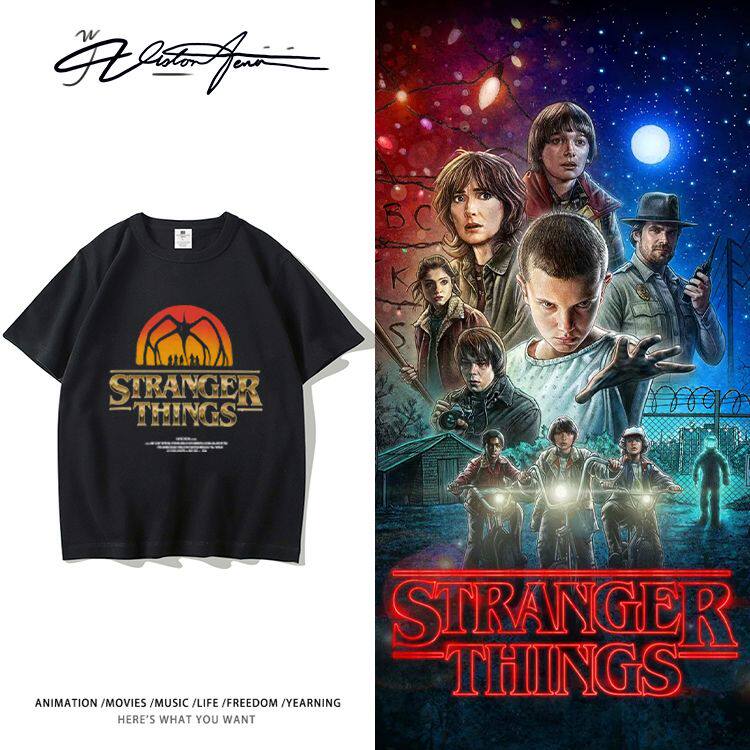怪奇物语美剧Stranger Things同款周边印花纯棉短袖T恤男女同款