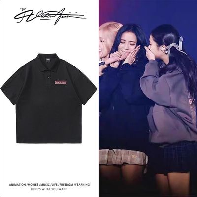 BLACKPINK演唱会同款周边POLO衫粉丝应援夏季印花短袖时尚百搭