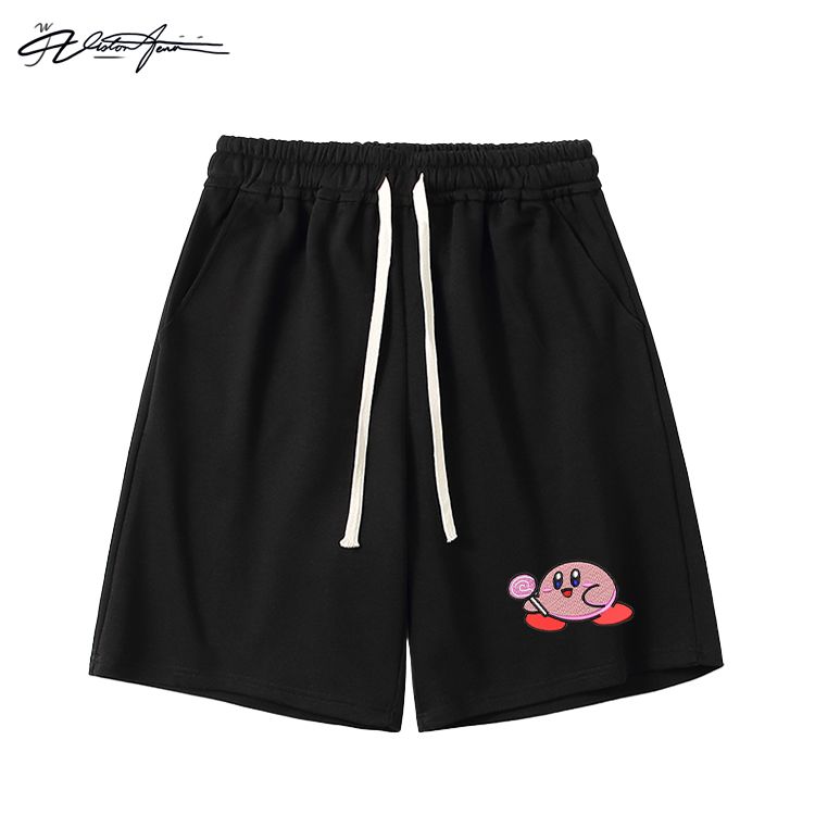 【刺绣】可爱粉团子星之卡比刺绣短裤夏季宽松休闲百搭运动舒适