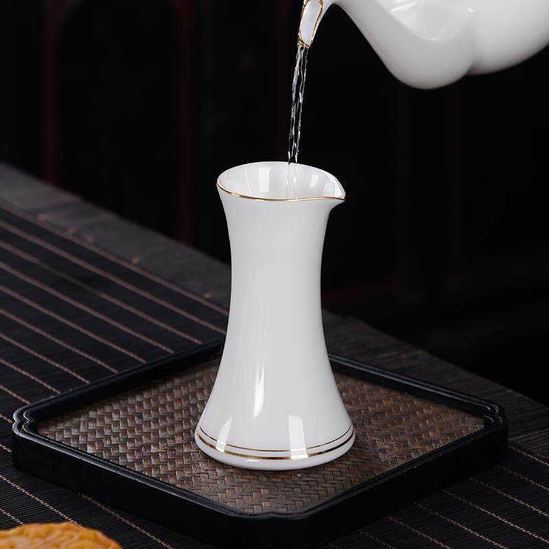 羊脂玉家用酒壶陶瓷古典分酒器黄酒中式酒具组套白酒杯酒盅二两装