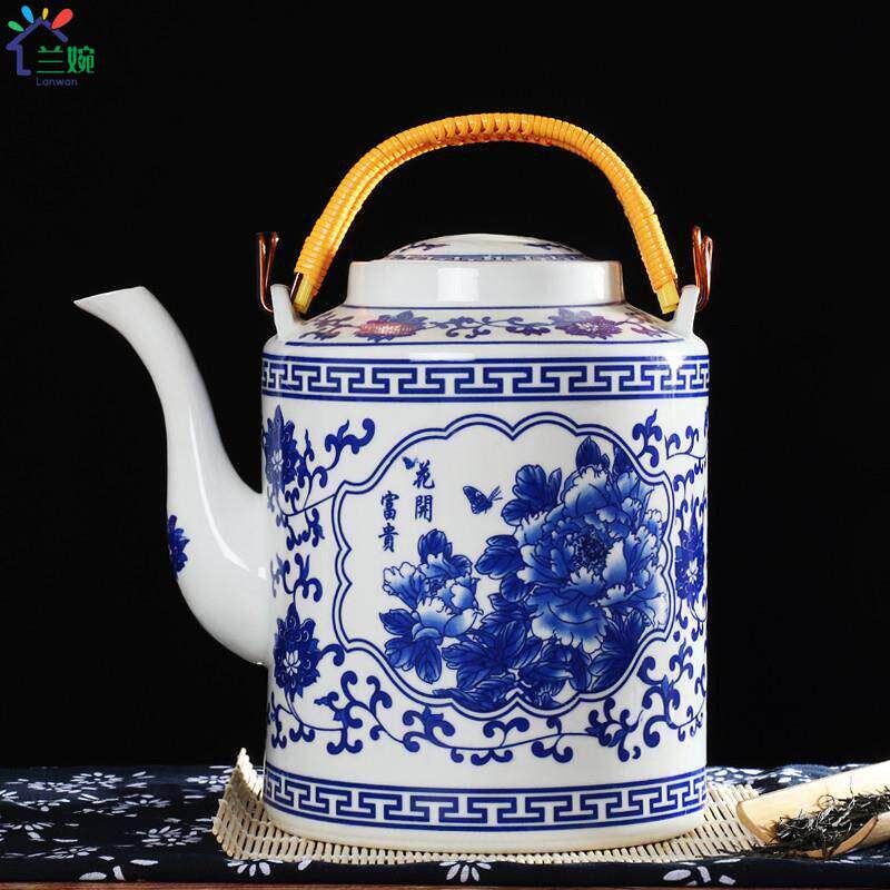 景德镇陶瓷大号家用冷热水壶提粱泡茶壶青花瓷器凉水壶开水壶茶杯