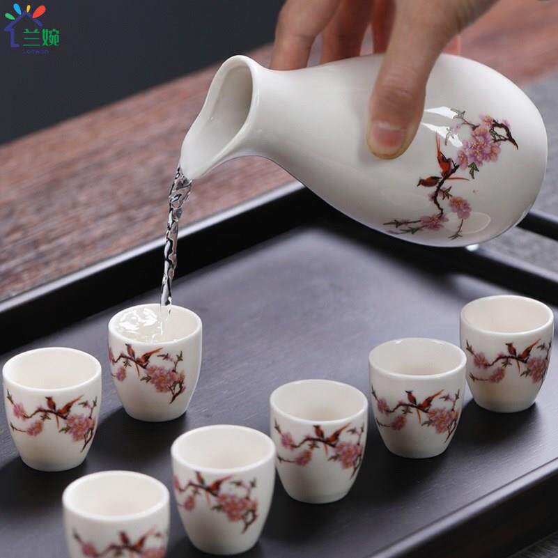 老式小酒盅特色白酒杯中国风陶瓷酒杯二两三钱小酒杯酒盏古风一口