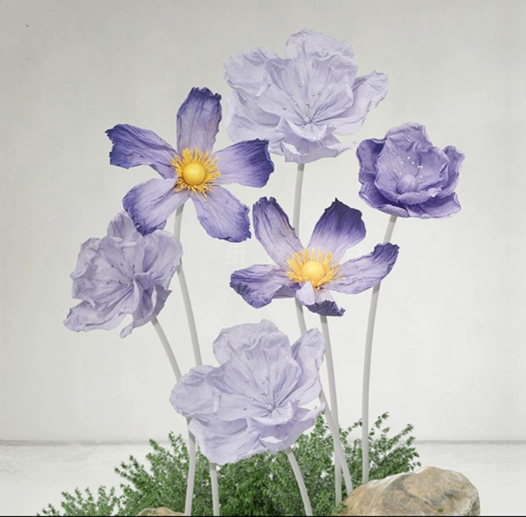 巨型纸花立体手工纸艺花橱窗美陈装饰婚庆节日布置大型仿真木槿花