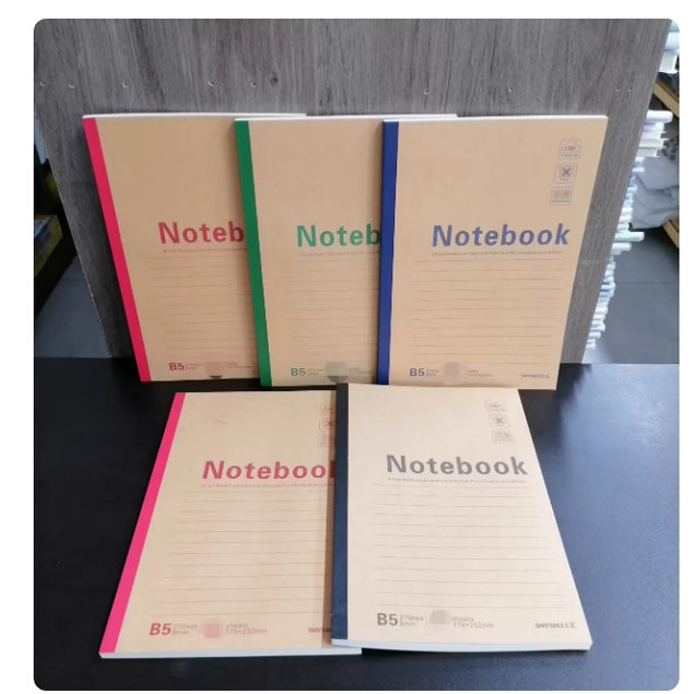 包邮上汇B5-60/80/100牛皮纸包背本 学生专用笔记本横线本作业本 办公用记事本 加厚护眼防近视纸张 批发 颜色随