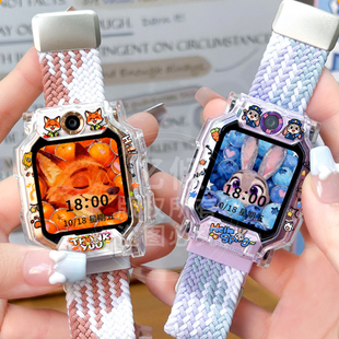 适用小天才手表Z10 Z8a少年版 Z11透明Z7保护壳Z6pro卡通D5保护套D2a Q3钢化膜防刮壳膜 疯狂动物城