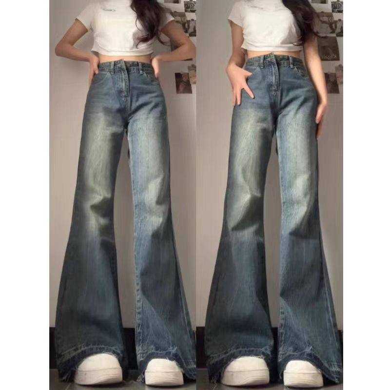 显瘦直筒拖地裤子女童夏