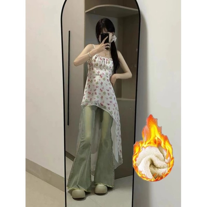 女童装加绒加厚弹力鱼尾毛边喇叭牛仔裤冬季新款高腰显瘦拖地长裤,童装/婴儿装/亲子装,裤子,淘宝优惠券,粉丝福利购,淘宝优惠卷