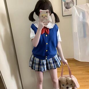 小花猪少女童装jk原创校供感格裙半身裙百褶裙日系套装甜美学生