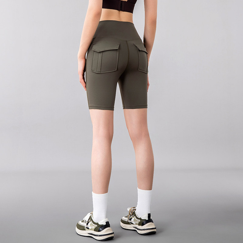 健身短裤女口袋紧身高腰提臀五分蜜桃臀弹力防走光无缝运动瑜伽裤,运动服/休闲服装,健身裤,淘宝优惠券,粉丝福利购,淘宝优惠卷