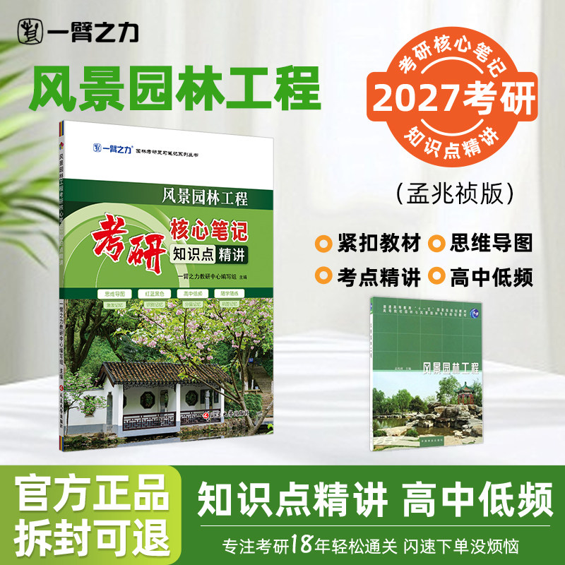 【2027考研】一臂之力风景园林工程(孟兆祯版)考研核心笔记园林学工程学知识点精讲重点难点突破复习资料思维导图