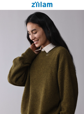 ziilam枝蓝 牦牛绒套头毛衣25秋冬复古高级圆领针织衫上衣女