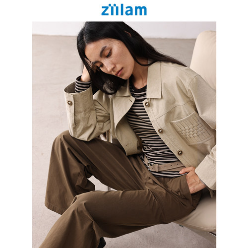 ziilam枝蓝棉麻编织外套