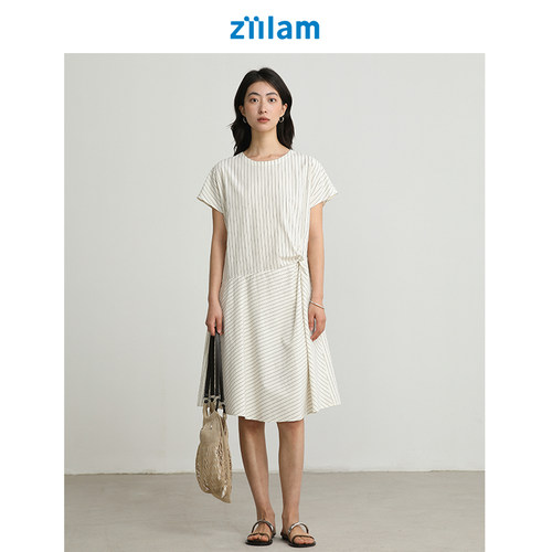 ziilam枝蓝扭结连衣裙