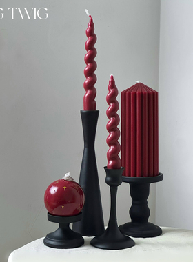 红色蜡烛烛台婚礼摆件家居装饰品香薰蜡烛烛台结婚喜烛装饰品摆件