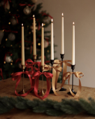 北欧风轻奢装 饰烛台高级氛围感圣诞婚礼餐厅家居摆件长杆蜡烛烛台