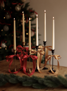 北欧风轻奢装饰烛台高级氛围感圣诞婚礼餐厅家居摆件长杆蜡烛烛台