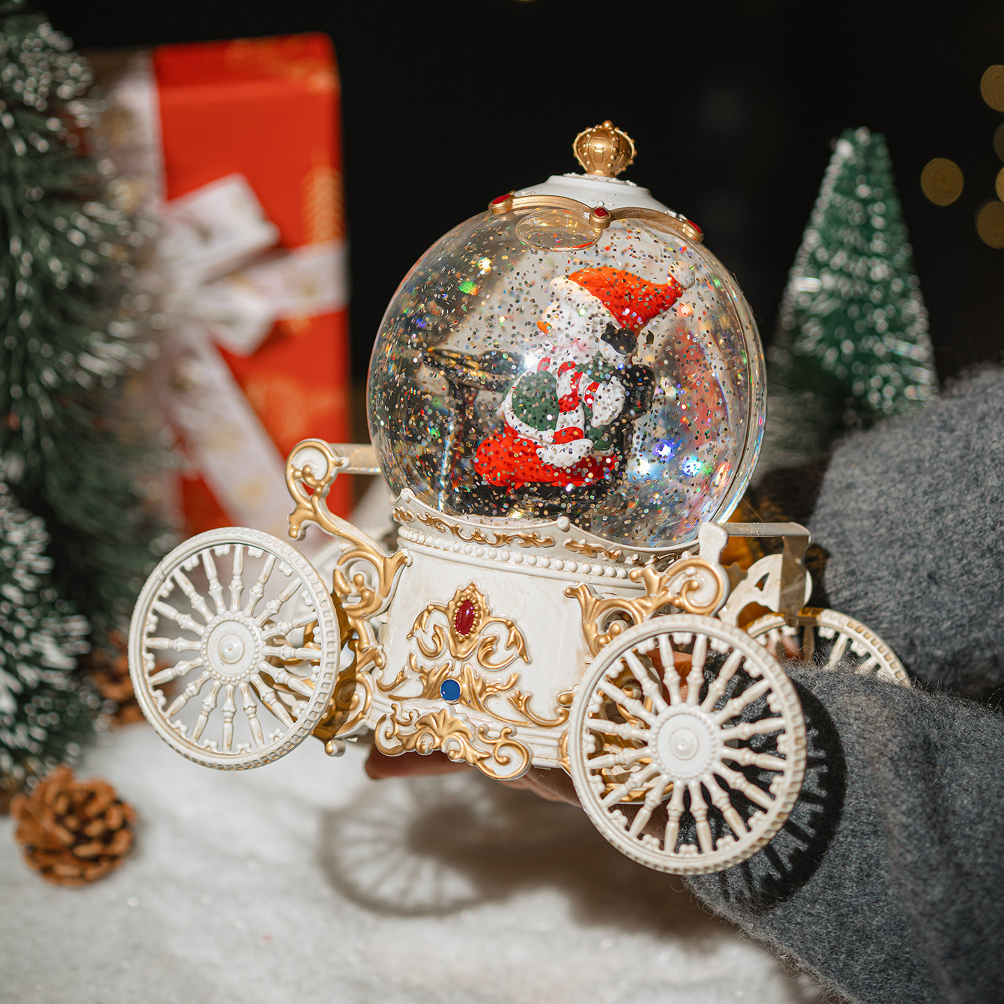 圣诞节马车老人音乐盒水晶球飘雪儿童生日礼物女友礼品八音盒玩具,节庆用品/礼品,圣诞装饰品,淘宝优惠券,粉丝福利购,淘宝优惠卷