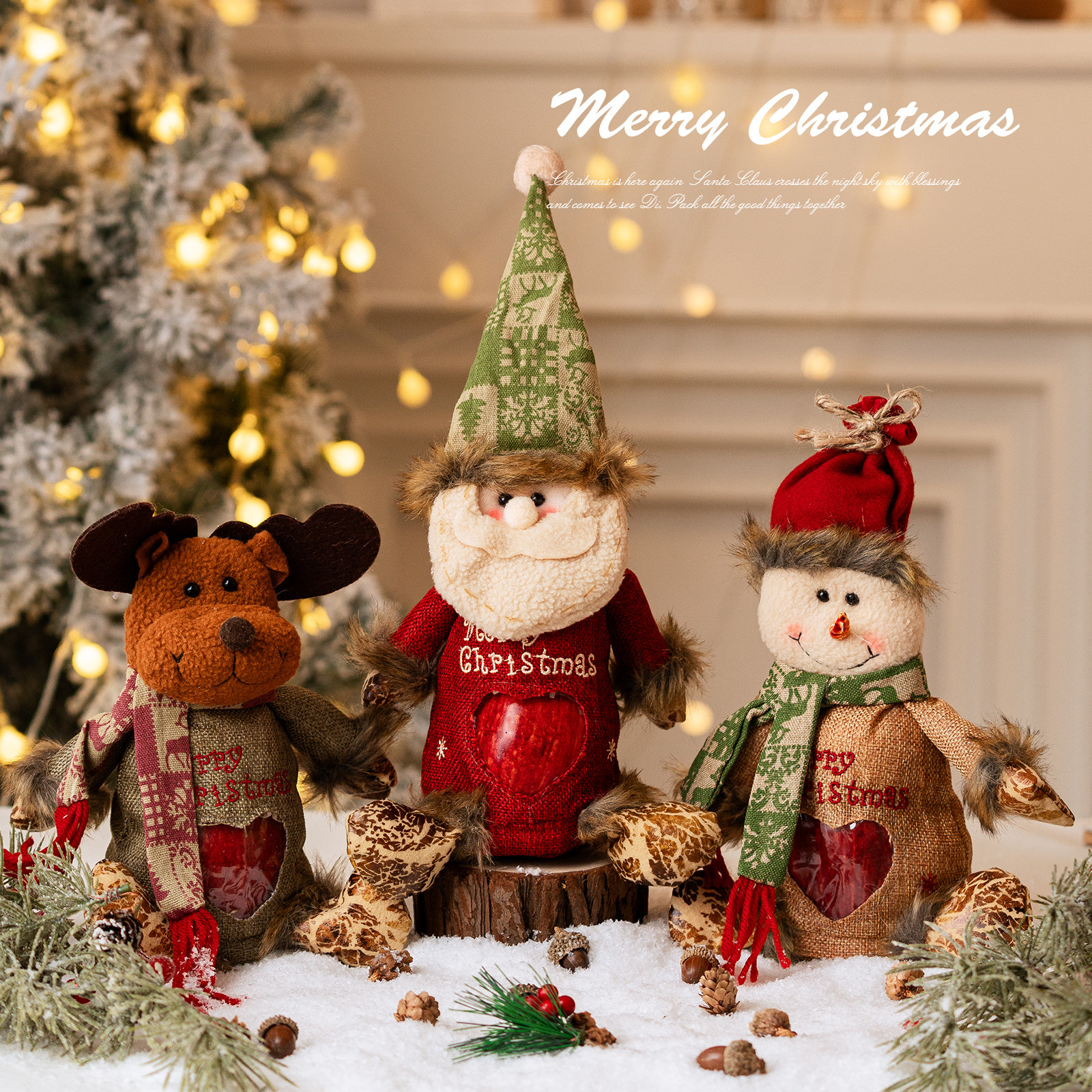 圣诞节礼品袋平安夜苹果袋幼儿园儿童礼盒包装送孩子女友小礼物袋