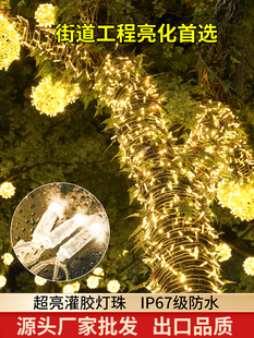 LED超亮高防水加粗加大闪灯串灯满天星灌胶装饰街道绕树亮化灯串