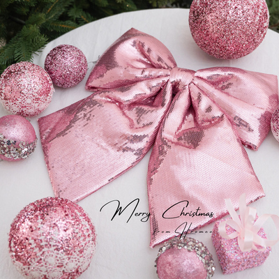 【粉色系圣诞球】15cm大球