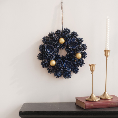 【圣诞氛围感】松果花环