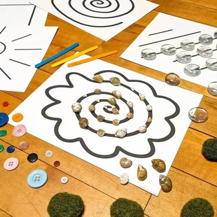 瑞吉欧华德福自然教育开放性材料低结构材料零散部件桌面游戏题卡