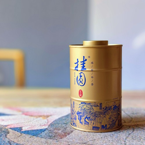 福建福鼎白牡丹君正白茶挂圆窖藏小金桶168克罐装约28颗2019年