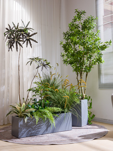 彷真绿植假花造景花箱花槽高级彷生植物阳台户外景观栅栏摆设装饰