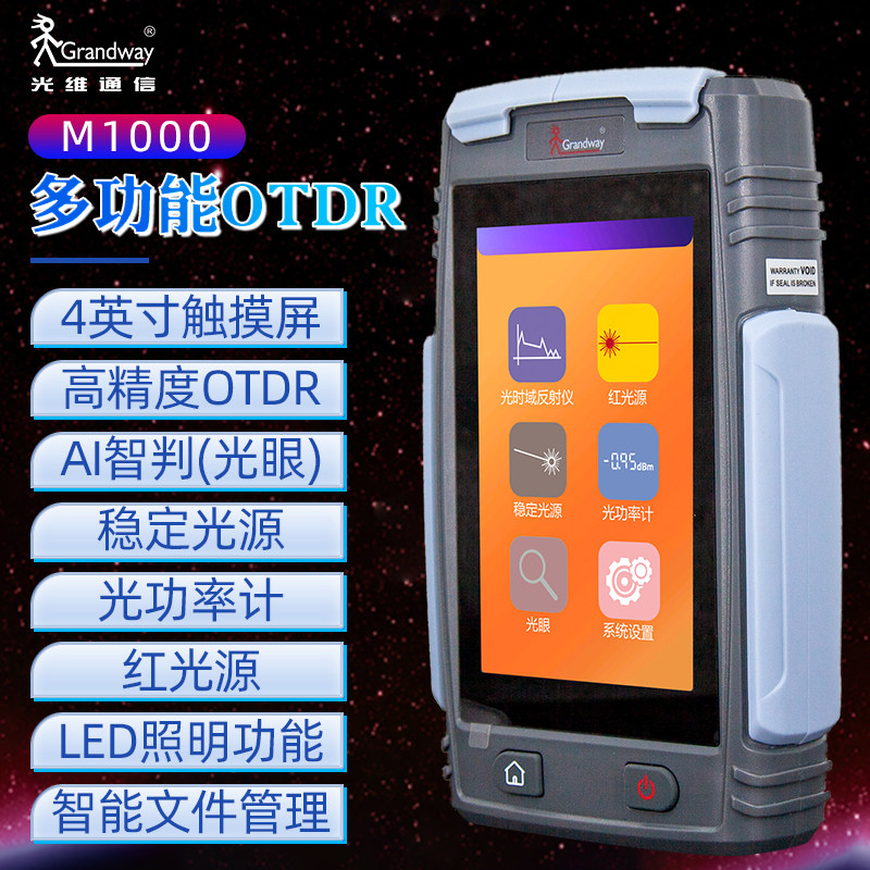 新品光维带光测试otdr光纤光缆测试仪10G分波光功4英寸触屏otdr光时域反射仪断点损耗弱光精准定位红光多功能