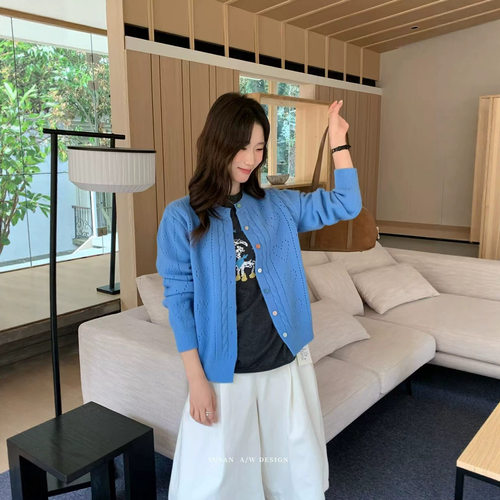 SUSAN糖果色开衫！强推款！拿必补～韩系简约彩扣性价比毛衣