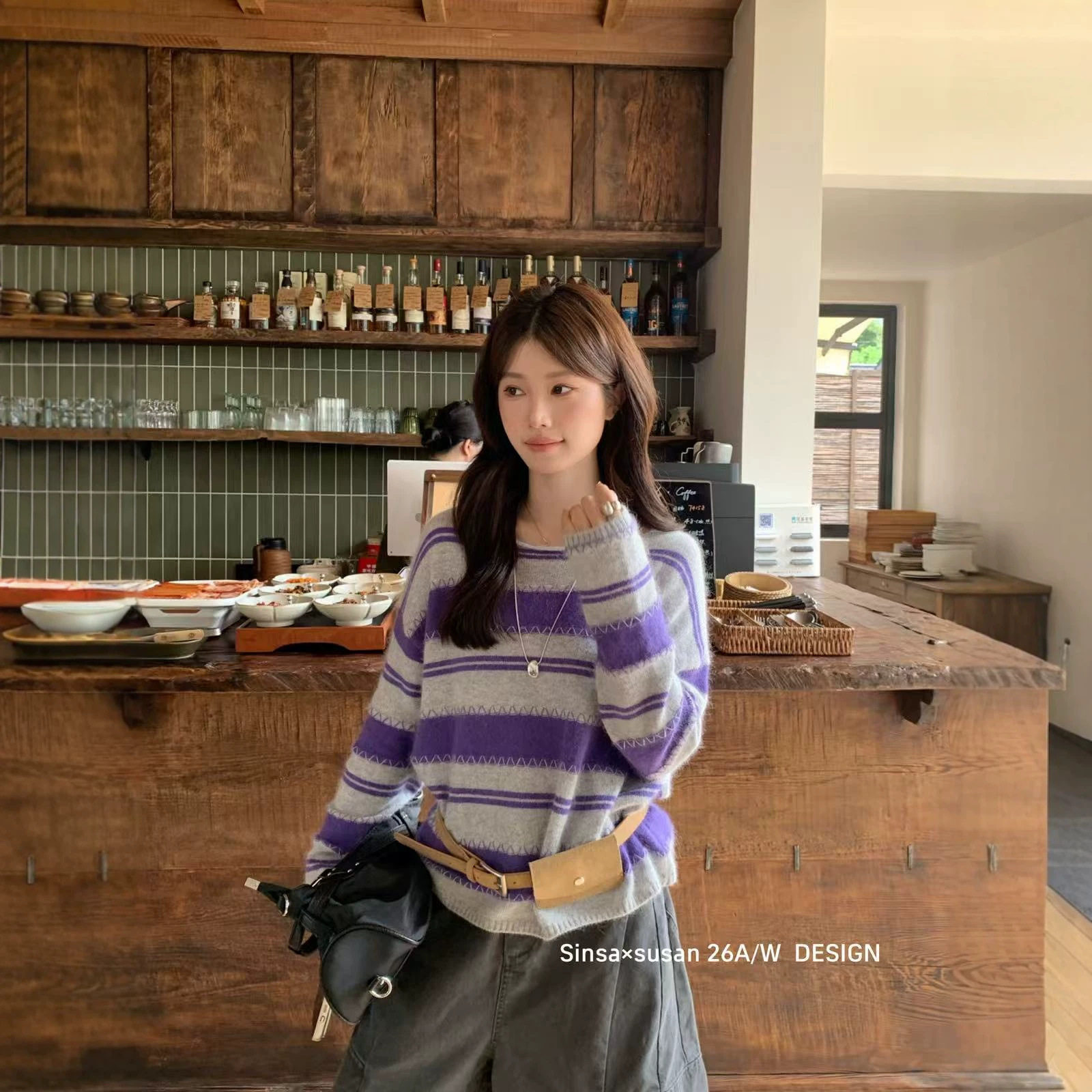 SUSAN 新款拼色！百搭拼色毛针织衫